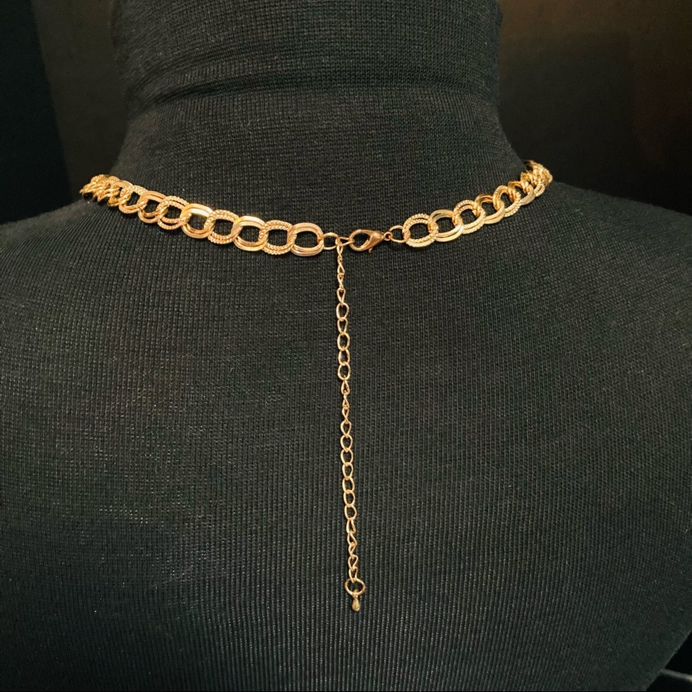 Vtg Gold Ruby Statement Necklace - image 5